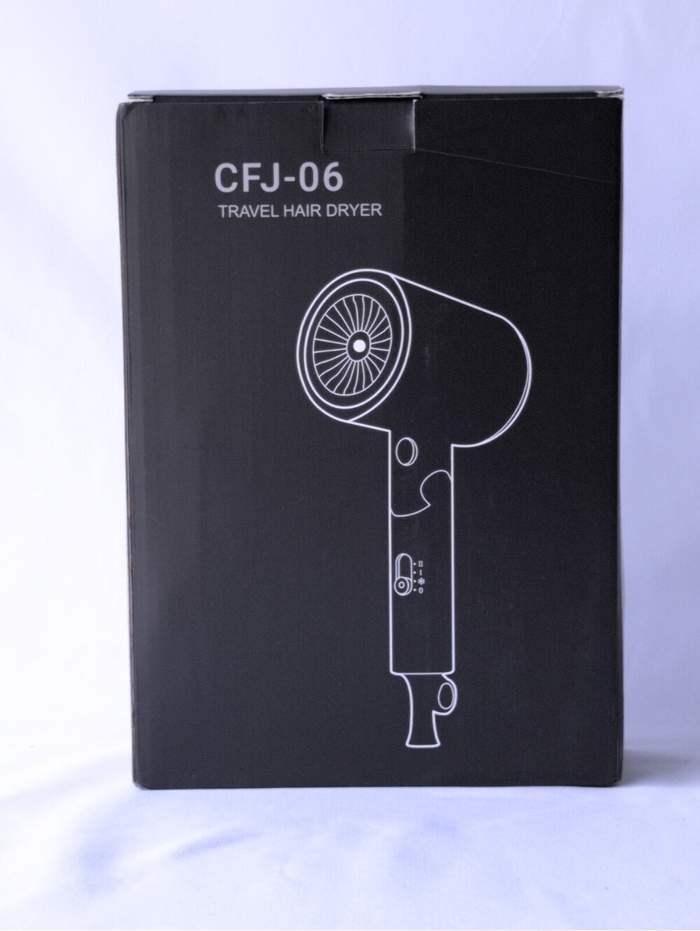 CFJ-06 Travel Hair Dryer with Diffuser and Concentrator Black New